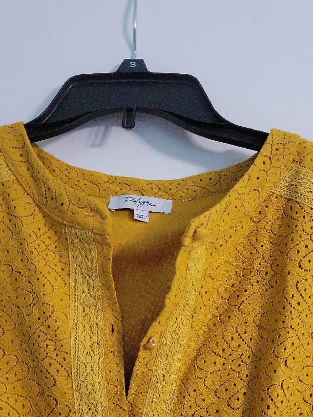 Polagram Mustard Yellow Eyelet Maxi Dress - Picture 2 of 2